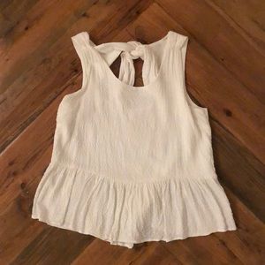 Anthropologie White peplum top